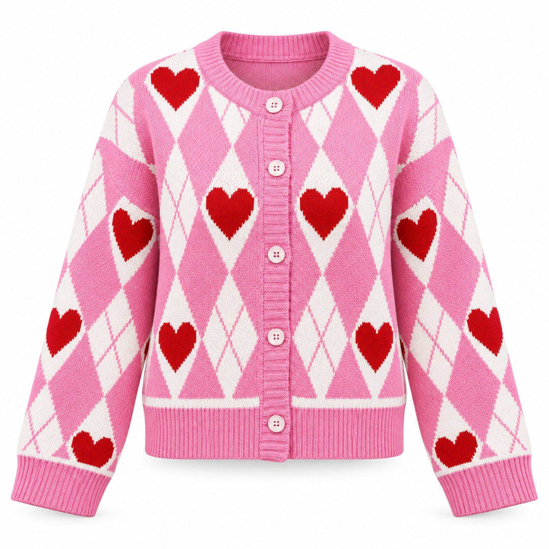 Sweetheart Cardigan - Rose - front