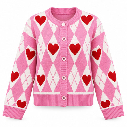 Sweetheart Cardigan - Rose - front