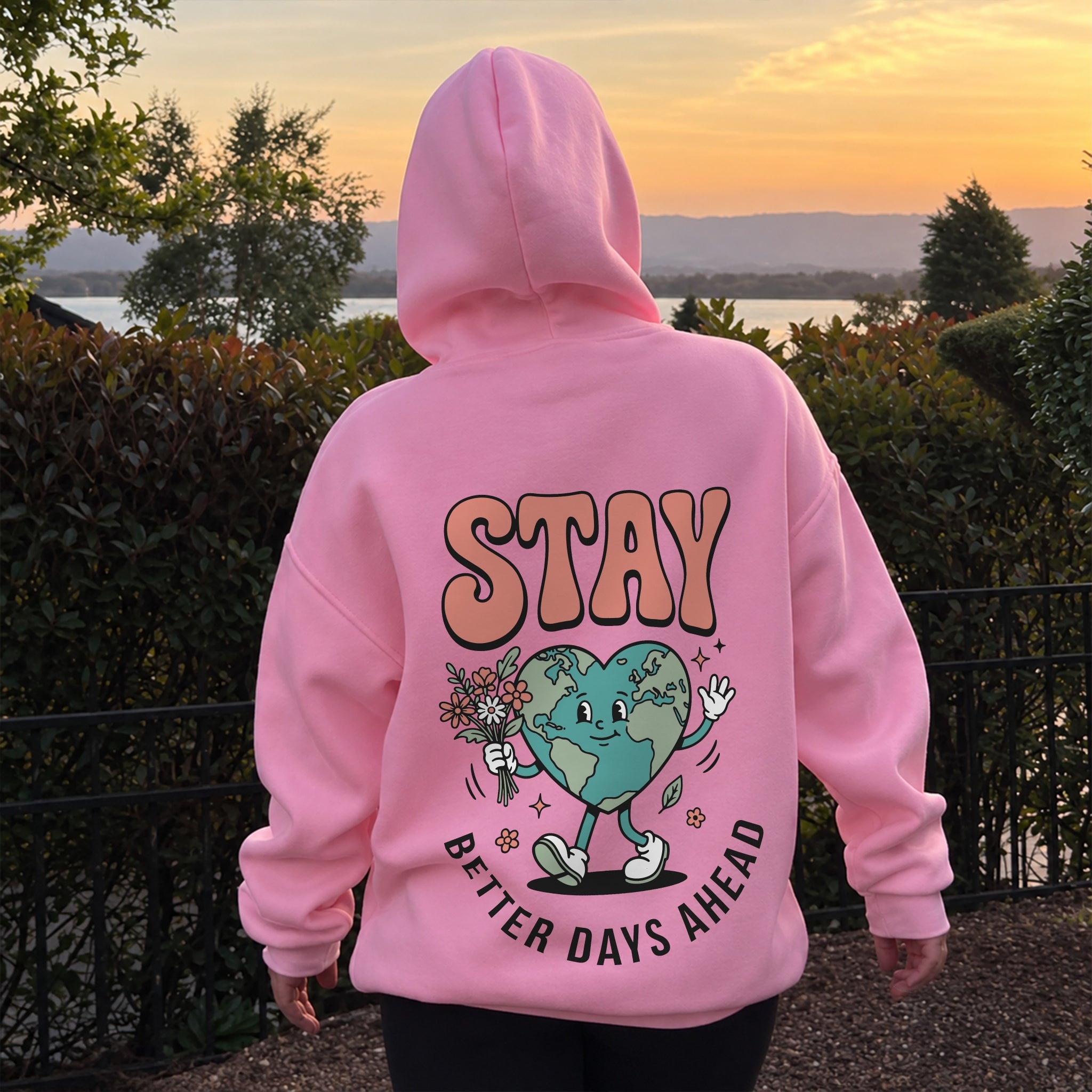 Worth Staying For Hoodie - Bubblegum