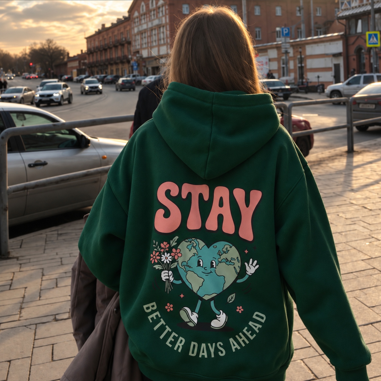 Worth Staying For Hoodie - Forest Green