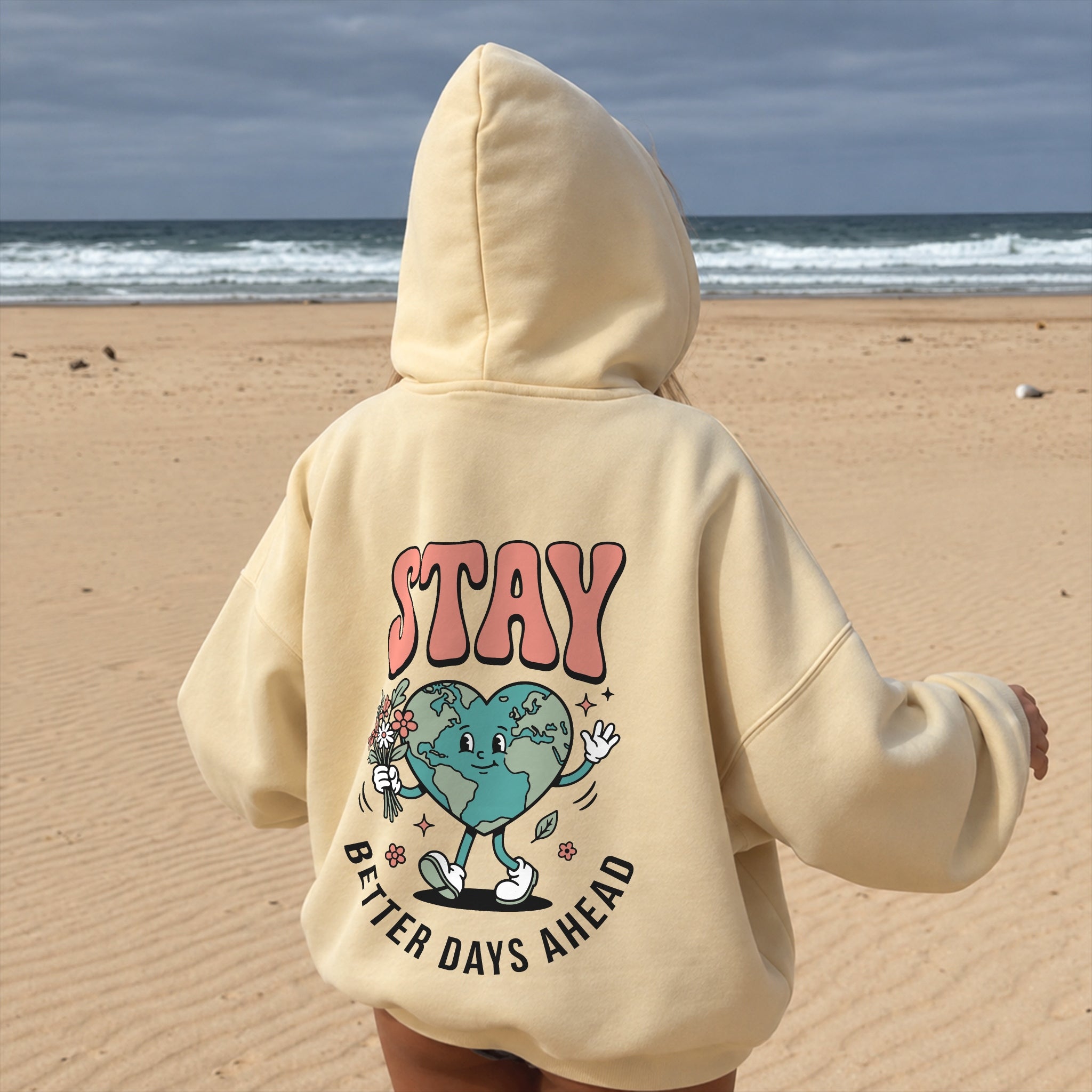 Worth Staying For Hoodie - Warm Sand