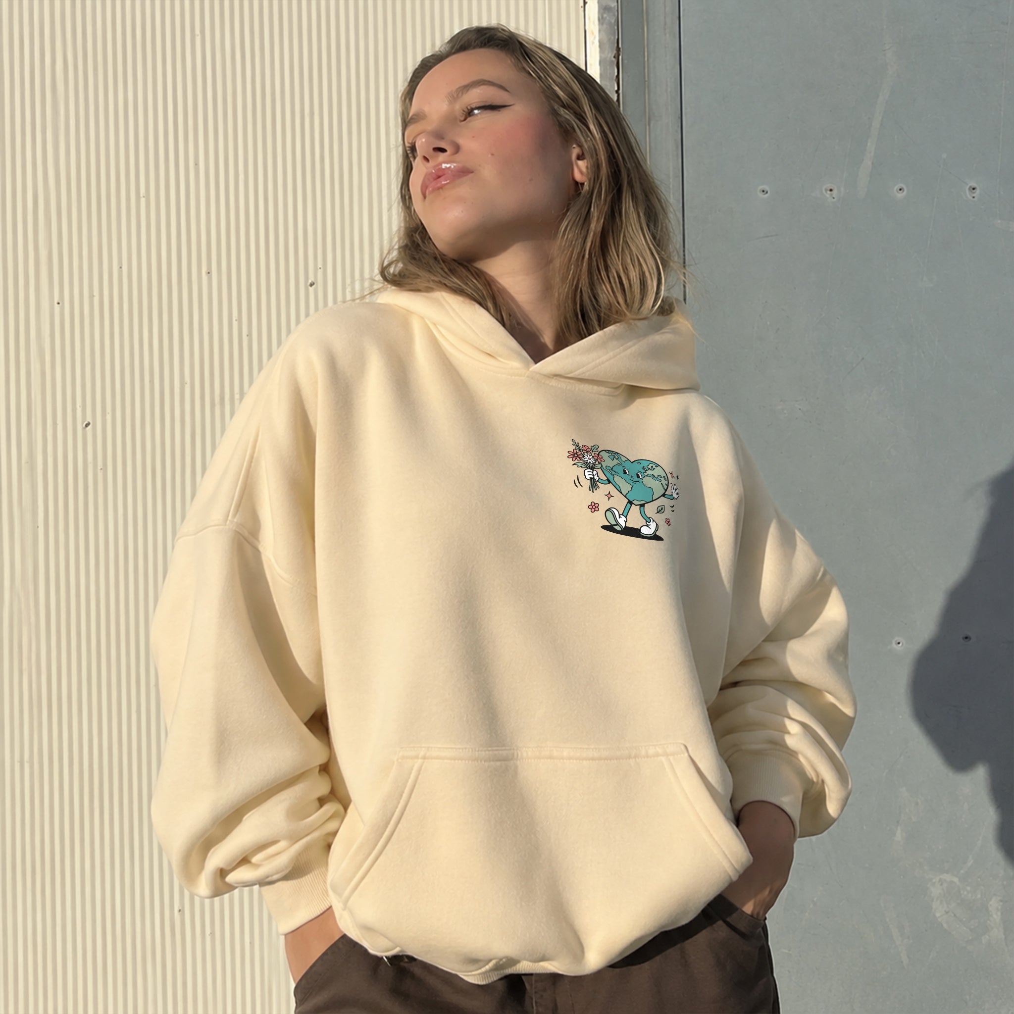 Worth Staying For Hoodie - Warm Sand