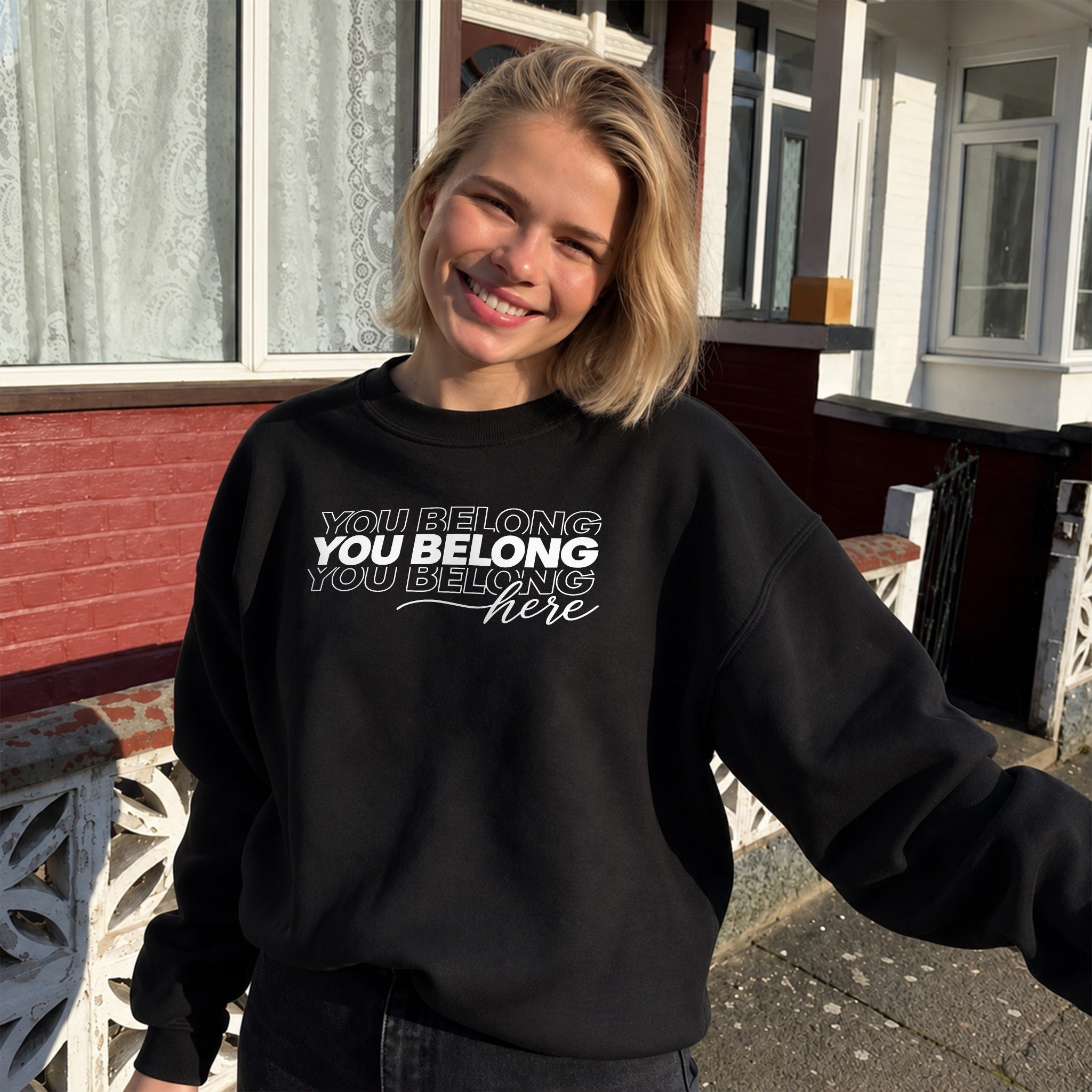 You Belong Here Sweater - Black