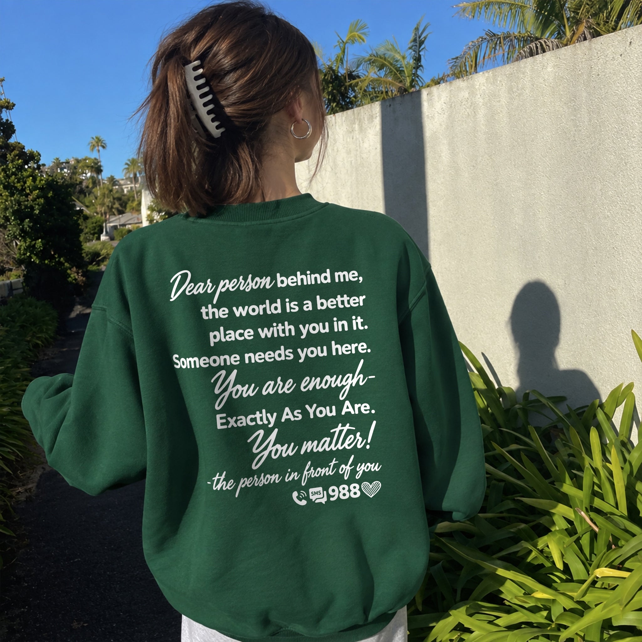 You Belong Here Sweater - Forest Green