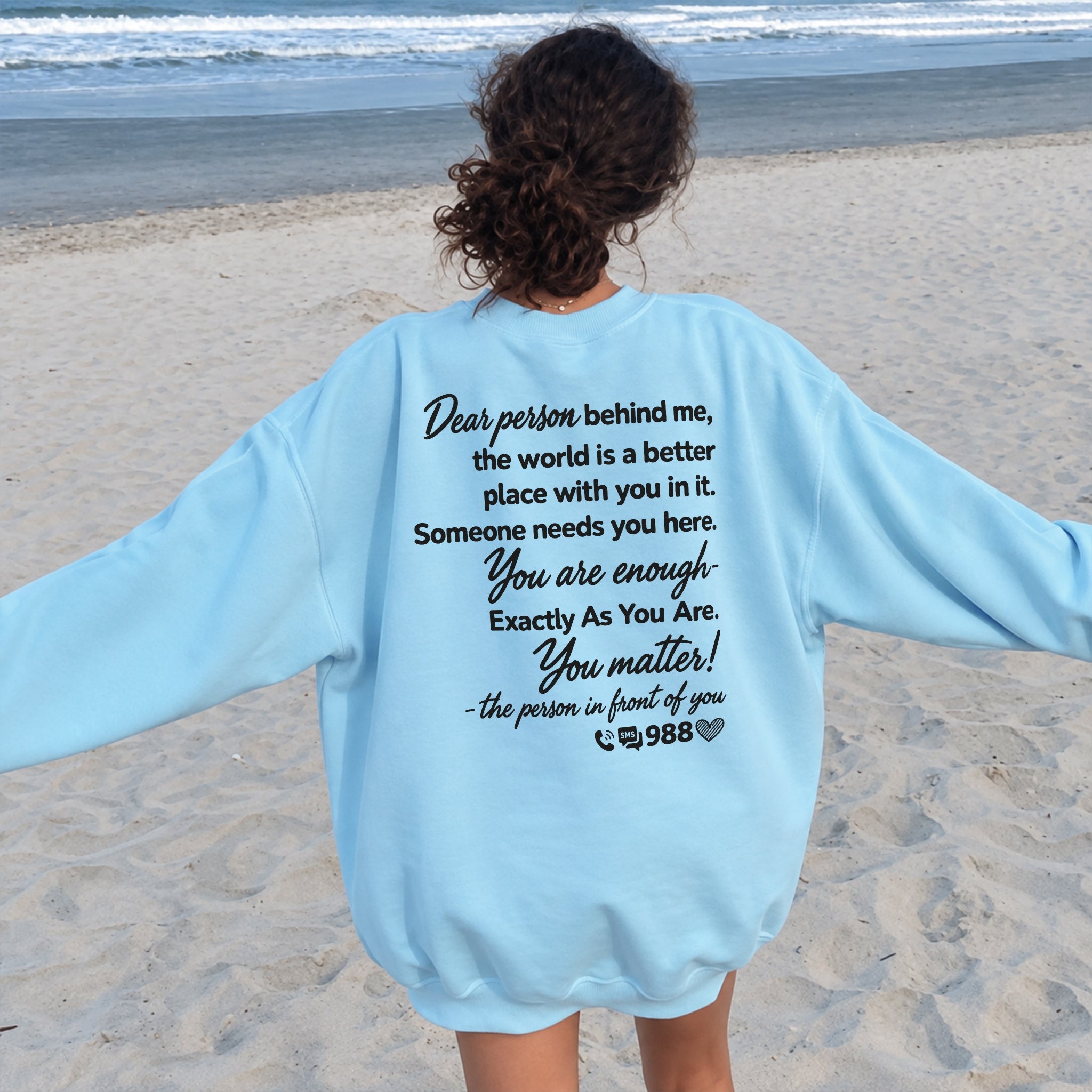 You Belong Here Sweater - Sky Blue