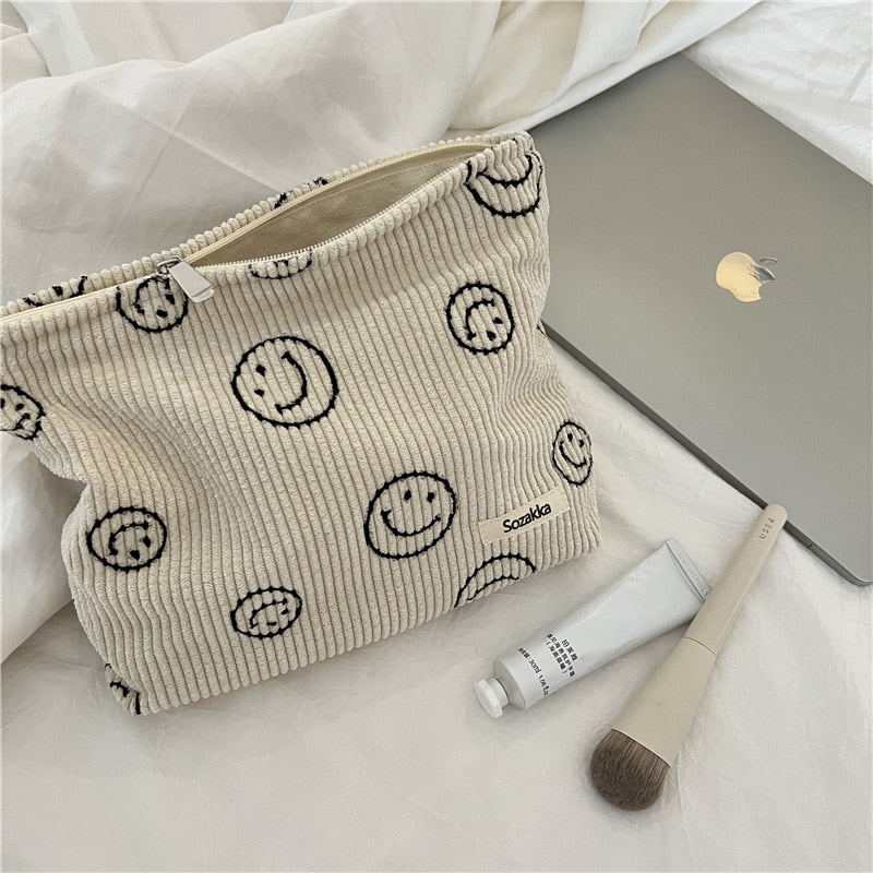 Corduroy Smile Cosmetic Bag