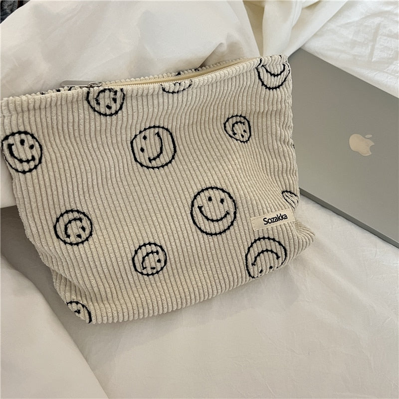 Corduroy Smile Cosmetic Bag